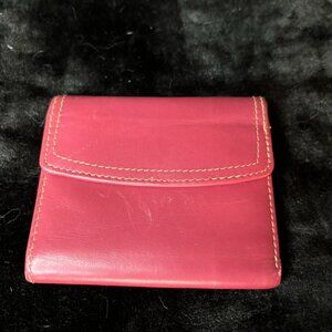 Buxton Small Red Leather Folding Wallet
